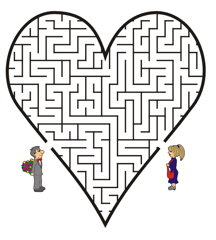 Valentines Day Coloring Pages Holiday Easy Valentines Maze Printable 2021 0961 Coloring4free