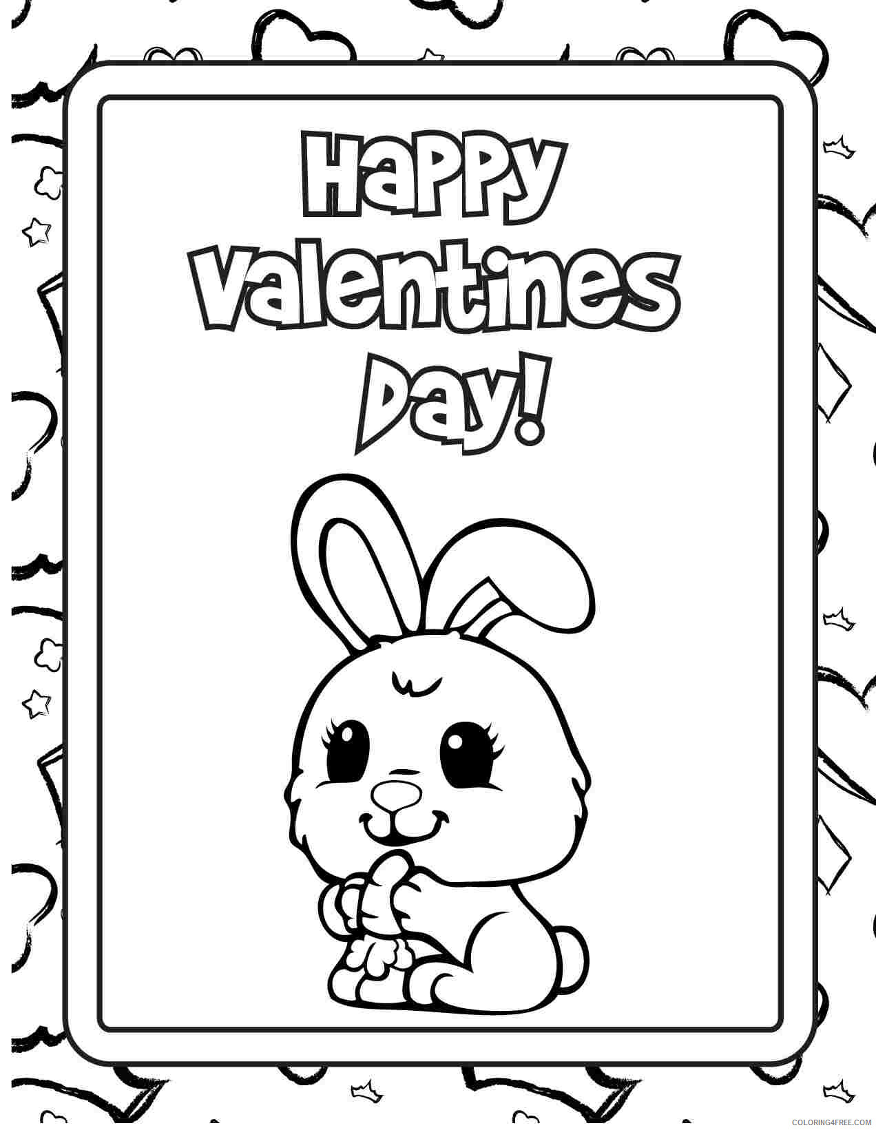 Valentines Day Coloring Pages Holiday Happy Valentines Day Bunny Printable 2021 0968 Coloring4free