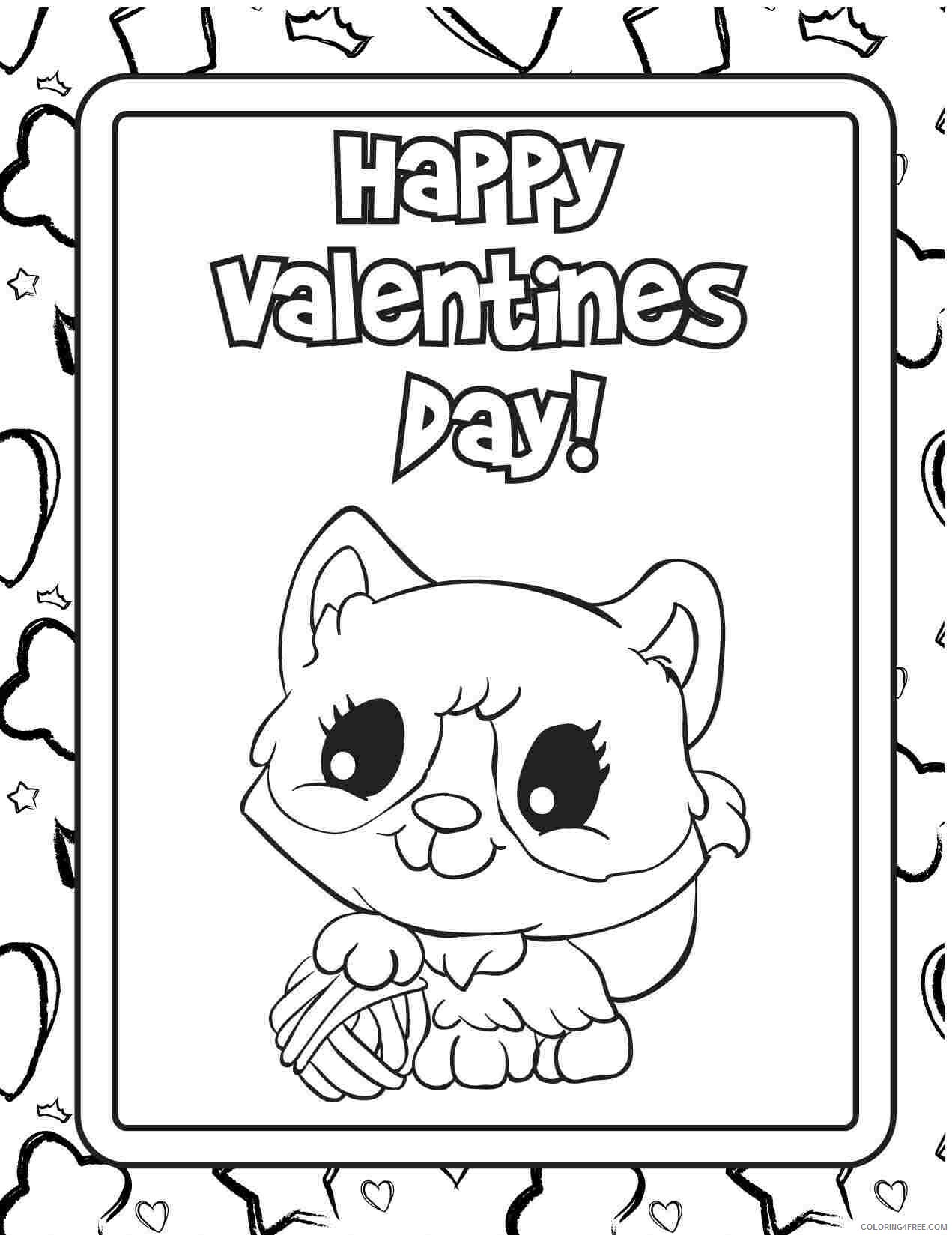 Valentines Day Coloring Pages Holiday Happy Valentines Day Card Printable 2021 0974 Coloring4free