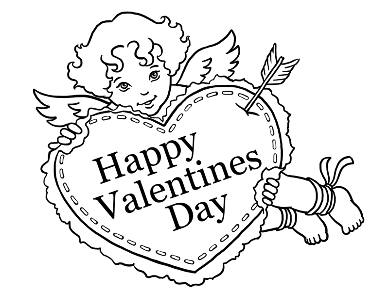 Valentines Day Coloring Pages Holiday Happy Valentines Day Cupid Printable 2021 0971 Coloring4free