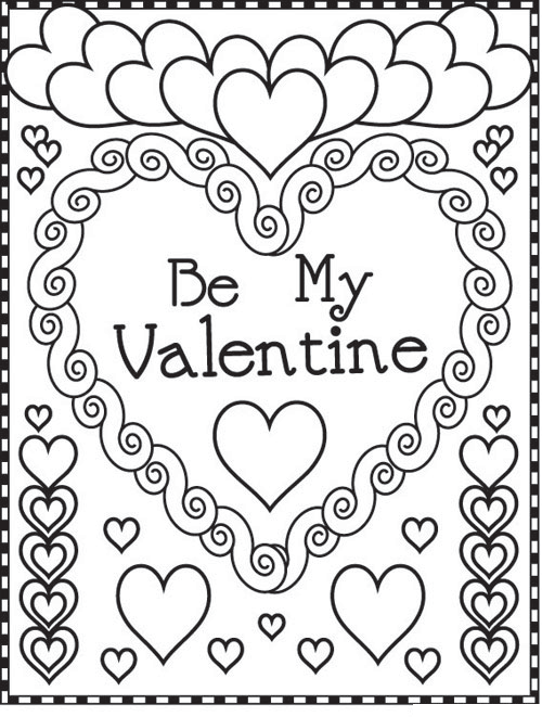 Valentines Day Coloring Pages Holiday Valentine Card to Printable 2021 0990 Coloring4free