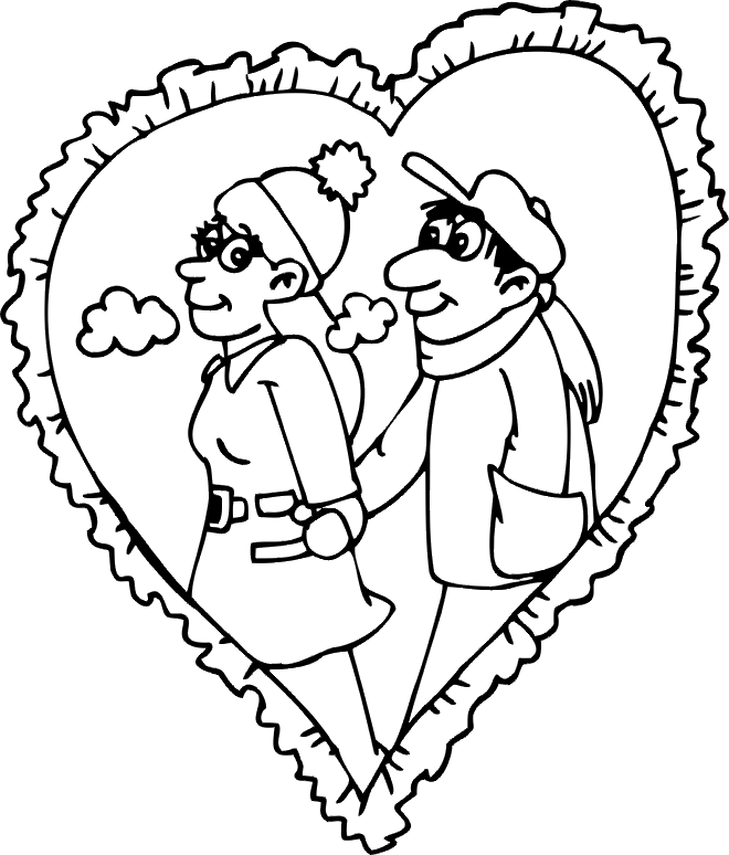 Valentines Day Coloring Pages Holiday Valentine Couple Printable 2021 0993 Coloring4free