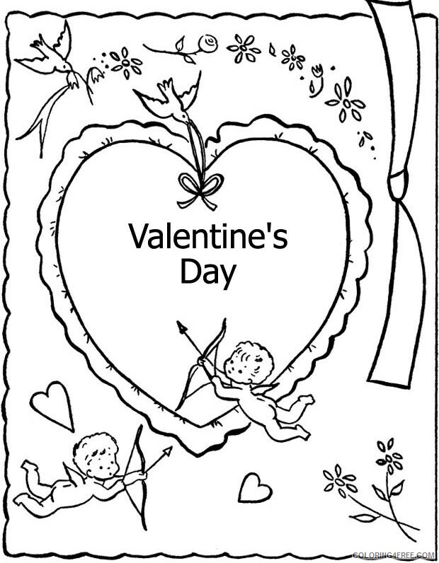 Valentines Day Coloring Pages Holiday Valentine Cupids Printable 2021 0995 Coloring4free