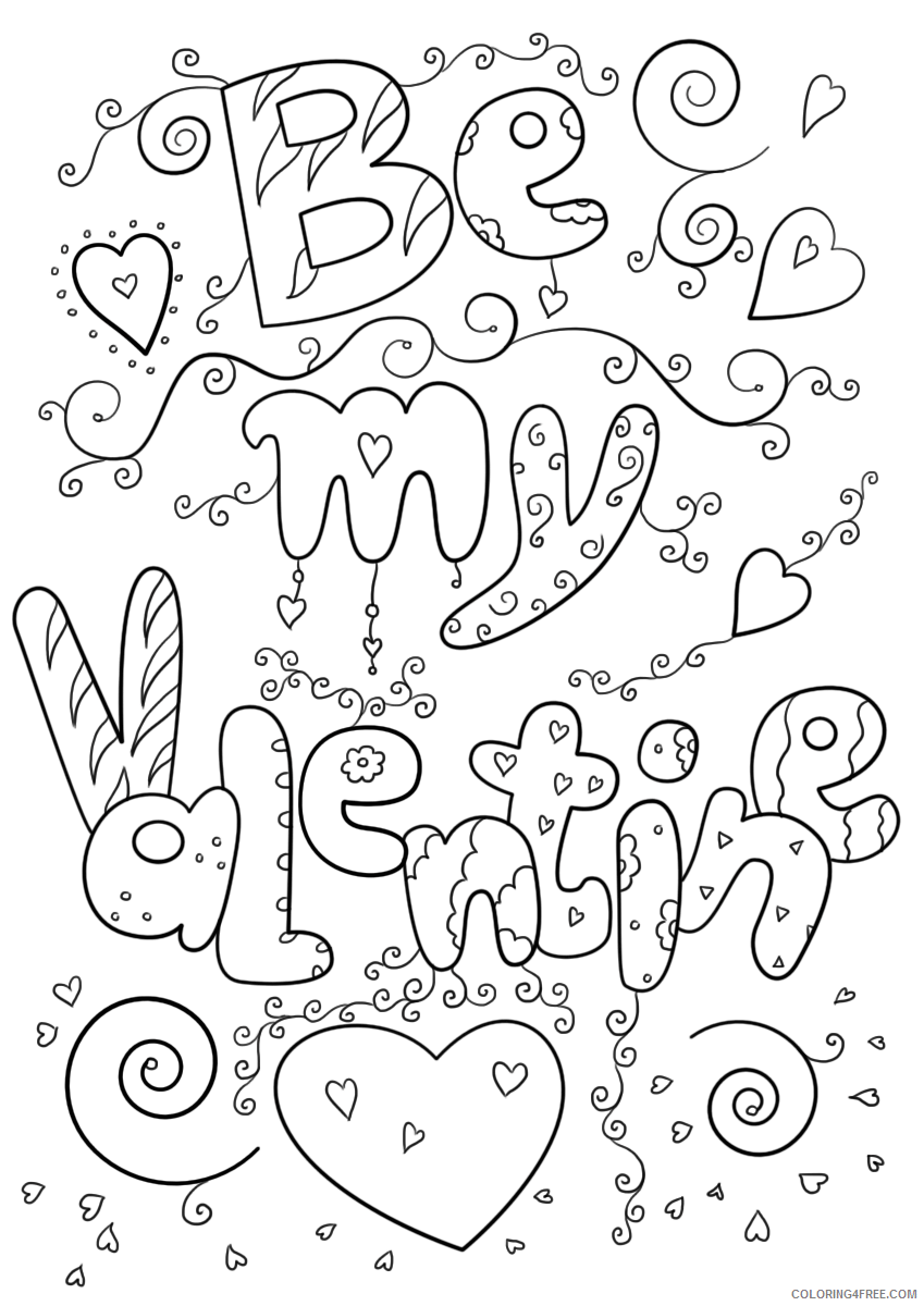 Valentines Day Coloring Pages Holiday Valentine February Printable 2021 1002 Coloring4free
