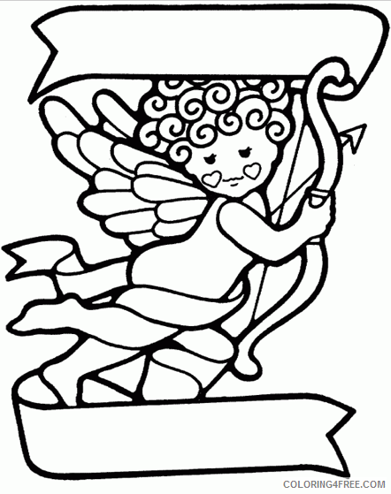 Valentines Day Coloring Pages Holiday Valentines Day Cupid Banner Printable 2021 1014 Coloring4free
