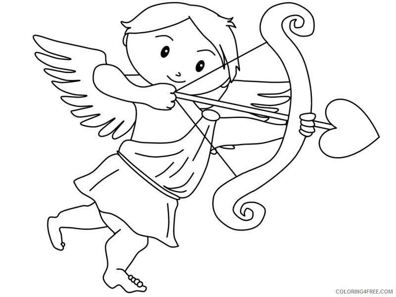Valentines Day Coloring Pages Holiday Valentines Day Cupid Printable 2021 1018 Coloring4free