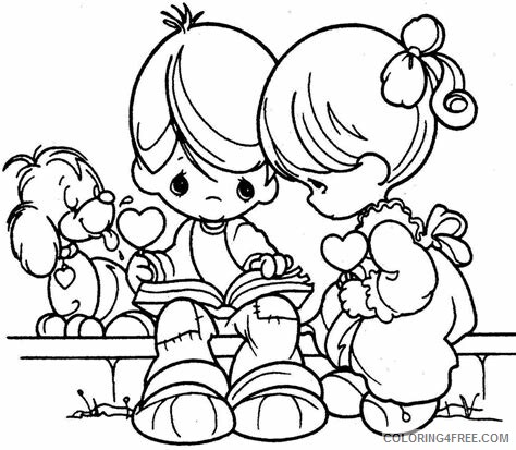 Valentines Day Coloring Pages Holiday Valentines Day Precious Kids Printable 2021 1016 Coloring4free