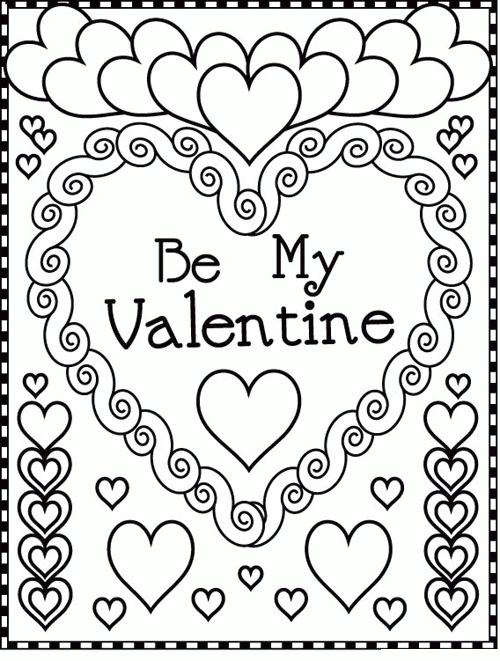 Valentines Day Coloring Pages Holiday Valentines Day Valentine Card Printable 2021 1017 Coloring4free