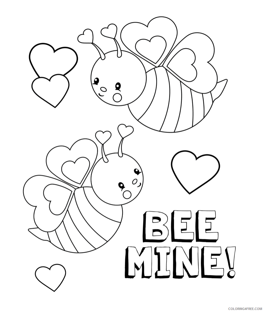 Valentines Day Coloring Pages Holiday Valentines February Printable 2021 1021 Coloring4free