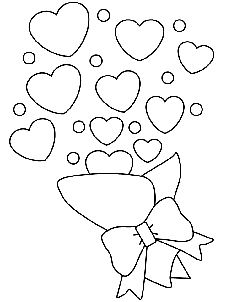Valentines Day Coloring Pages Holiday bouquet Printable 2021 0955 Coloring4free