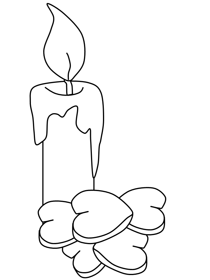 Valentines Day Coloring Pages Holiday candle Printable 2021 0956 Coloring4free