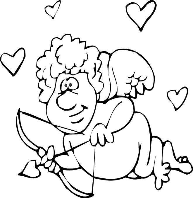 Valentines Day Coloring Pages Holiday valentines day cupid Printable 2021 1019 Coloring4free