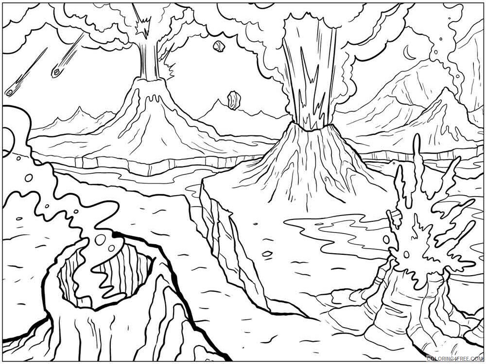 Volcano Coloring Pages Nature Volcano 12 Printable 2021 762 Coloring4free