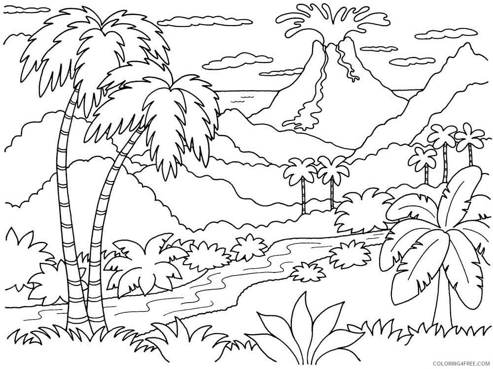 Volcano Coloring Pages Nature Volcano 13 Printable 2021 763 Coloring4free