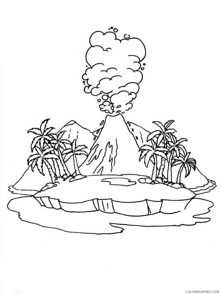 Volcano Coloring Pages Nature Volcano 5 Printable 2021 768 Coloring4free