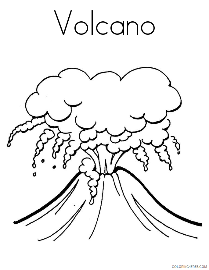 Volcano Coloring Pages Nature Volcano For Kids Printable 2021 772 Coloring4free