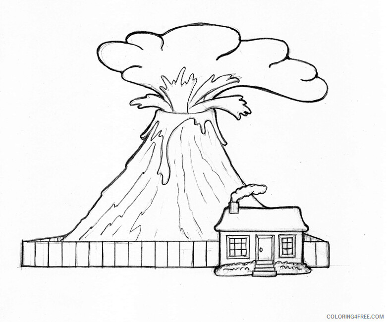 Volcano Coloring Pages Nature Volcano Printable 2021 757 Coloring4free