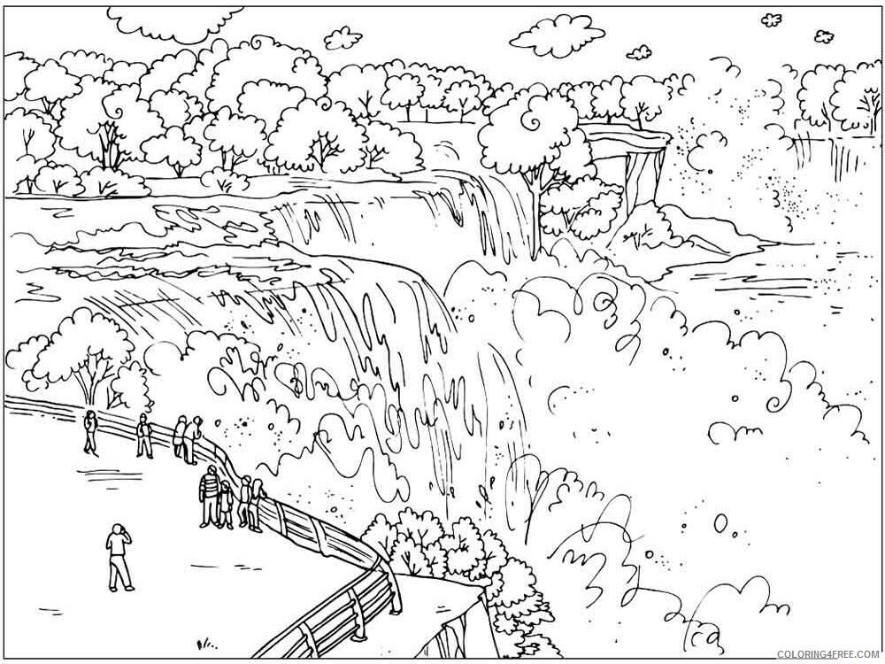 Waterfall Coloring Pages Nature Waterfall 8 Printable 2021 792 Coloring4free