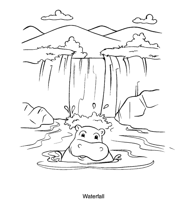 Waterfall Coloring Pages Nature waterfall 4 Printable 2021 790 Coloring4free