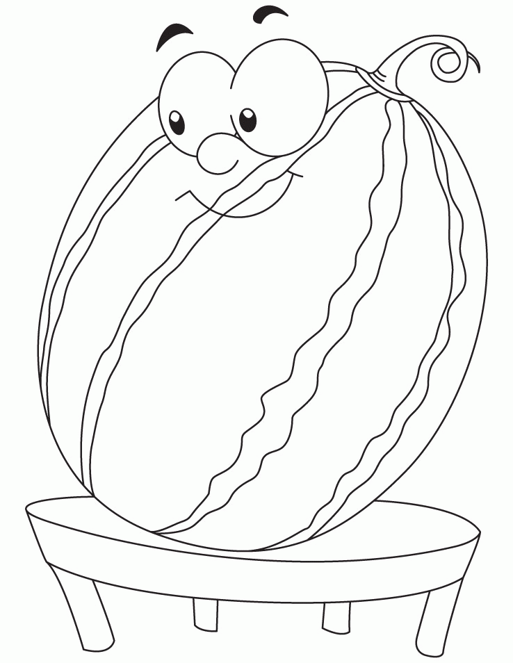 Watermelon Coloring Pages Fruits Food Free Watermelon Printable 2021 433 Coloring4free