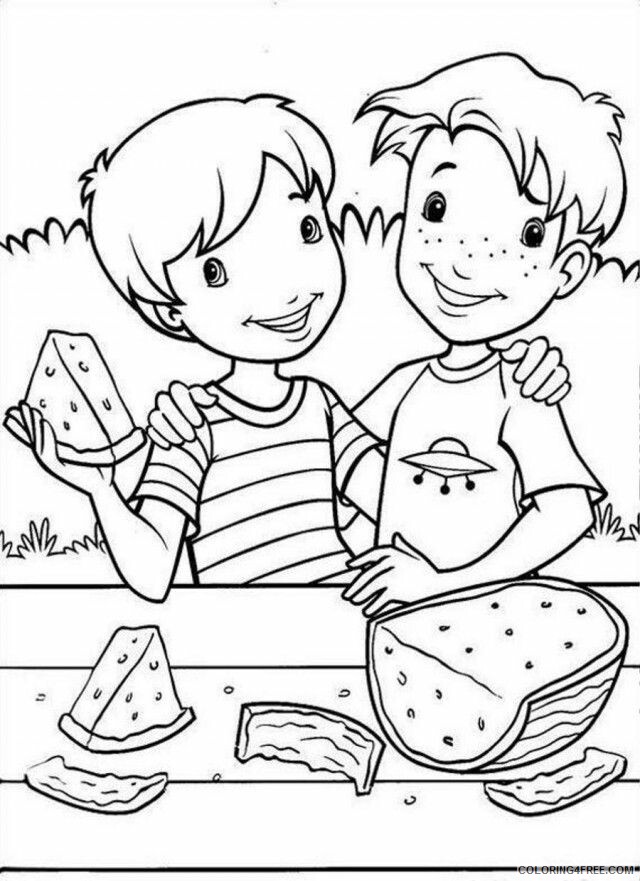 Watermelon Coloring Pages Fruits Food Fun Watermelon Printable 2021 436 Coloring4free