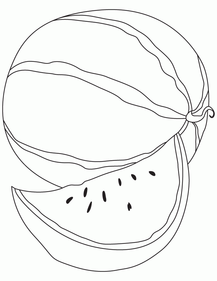 Watermelon Coloring Pages Fruits Food Print Watermelon Printable 2021 442 Coloring4free