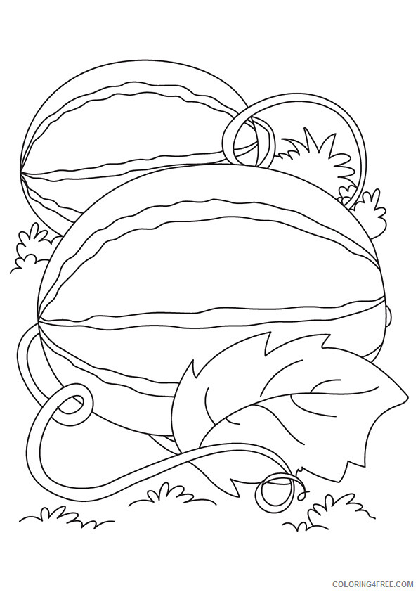 Watermelon Coloring Pages Fruits Food Printable 2021 426 Coloring4free