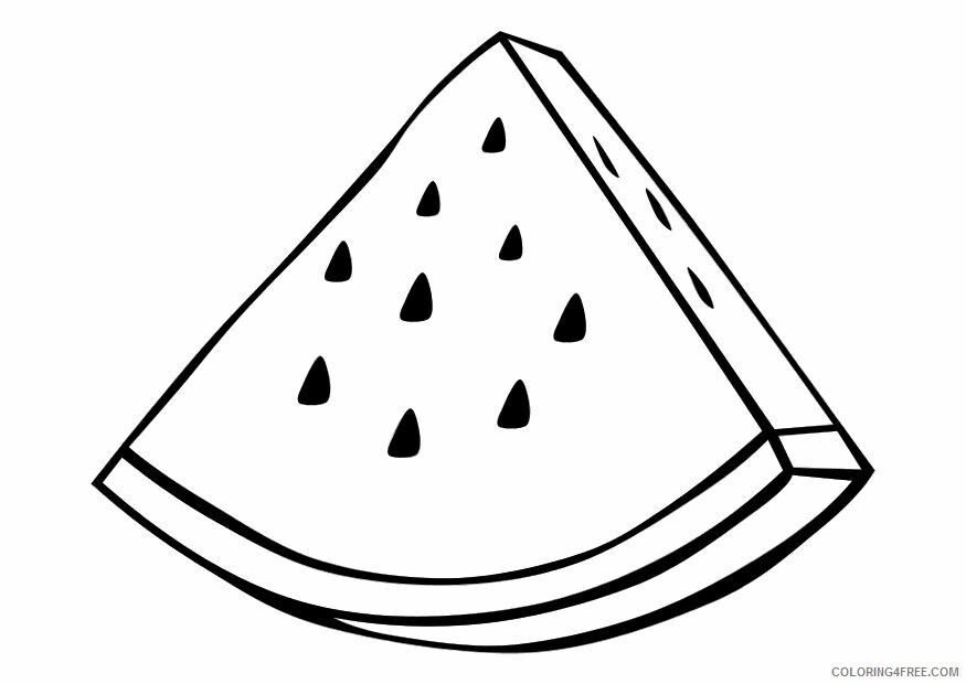 Watermelon Coloring Pages Fruits Food Watermelon Slice Printable 2021 453 Coloring4free