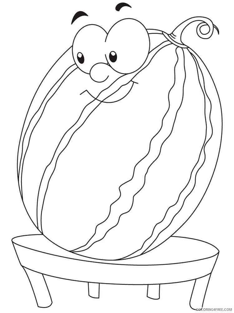 Watermelon Coloring Pages Fruits Food Watermelon fruits 11 Printable 2021 449 Coloring4free