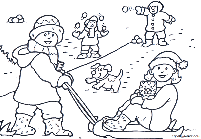 Winter Coloring Pages Nature Fun Winter Scene Printable 2021 813 Coloring4free