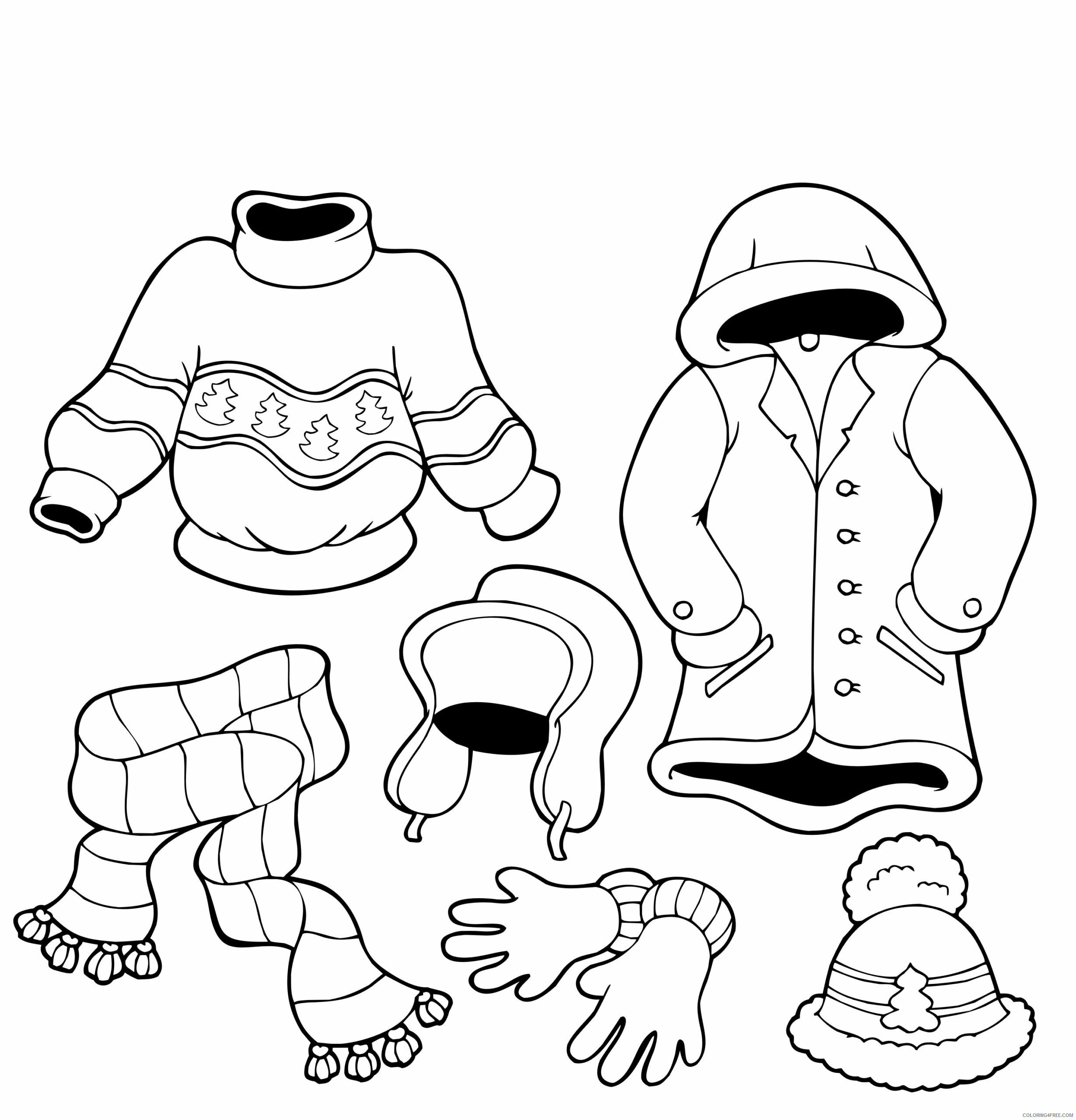 Winter Coloring Pages Nature Winter Clothes Printable 2021 827 Coloring4free