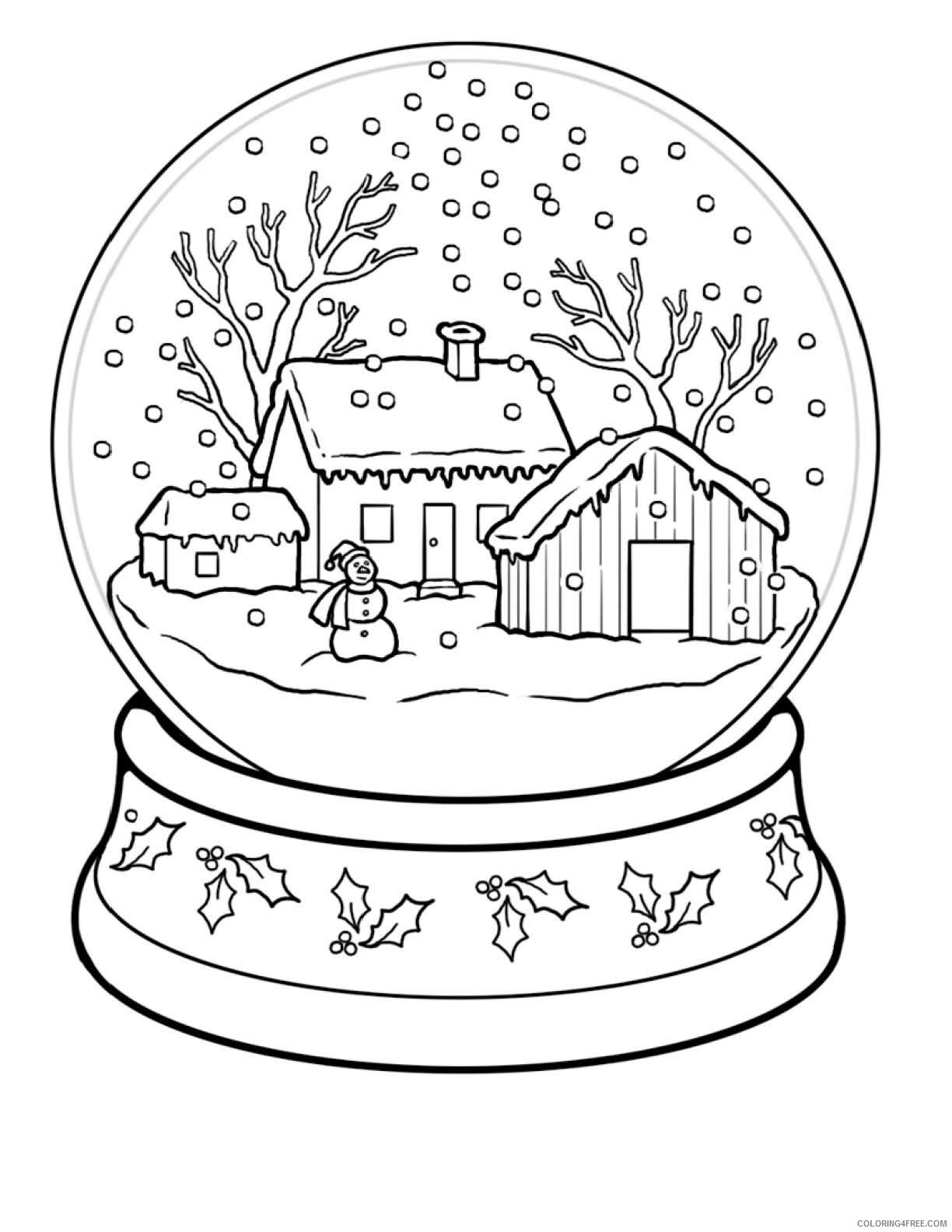 Winter Coloring Pages Nature Winter Scene Snowglobe Printable 2021 863 Coloring4free