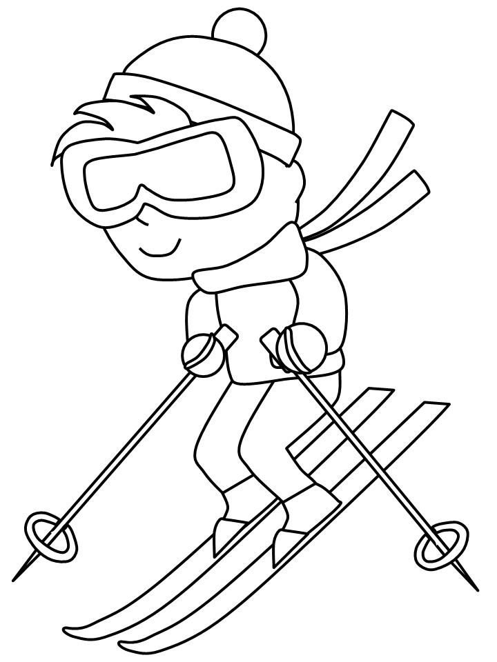 Winter Coloring Pages Nature ski Printable 2021 816 Coloring4free