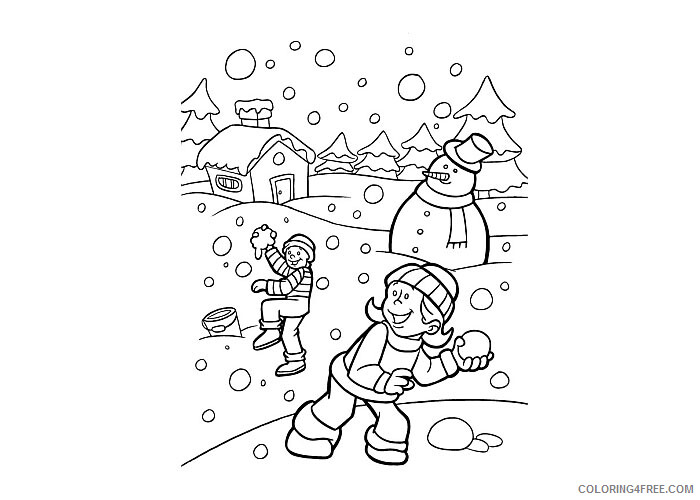 Winter Coloring Pages Nature winter snowball Printable 2021 865 Coloring4free