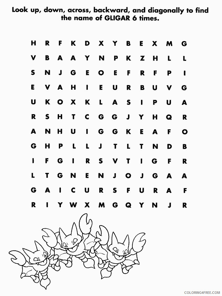 Word Search Pokemon Characters Printable Coloring Pages 22 2 2021 110 Coloring4free