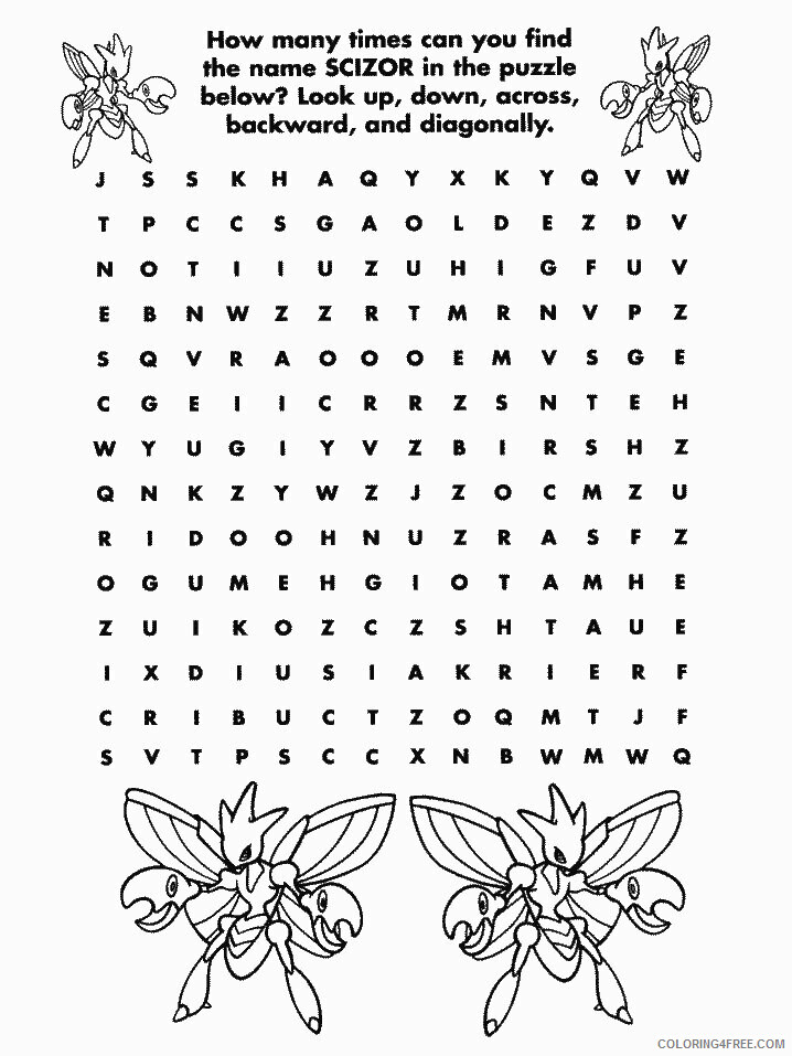 Word Search Pokemon Characters Printable Coloring Pages 74 2 2021 112 Coloring4free