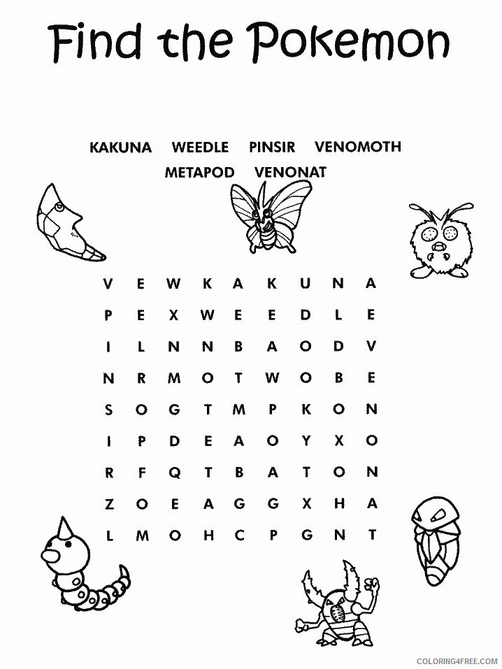 Word Search Pokemon Characters Printable Coloring Pages 83 2 2021 114 Coloring4free