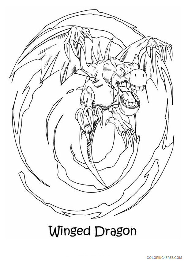 Yu Gi Oh Printable Coloring Pages Anime Winged Dragon Yugioh 2021 1202 Coloring4free