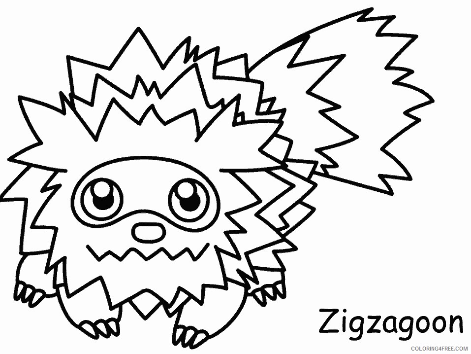 Zigzagoon Pokemon Characters Printable Coloring Pages 117 2021 124 Coloring4free
