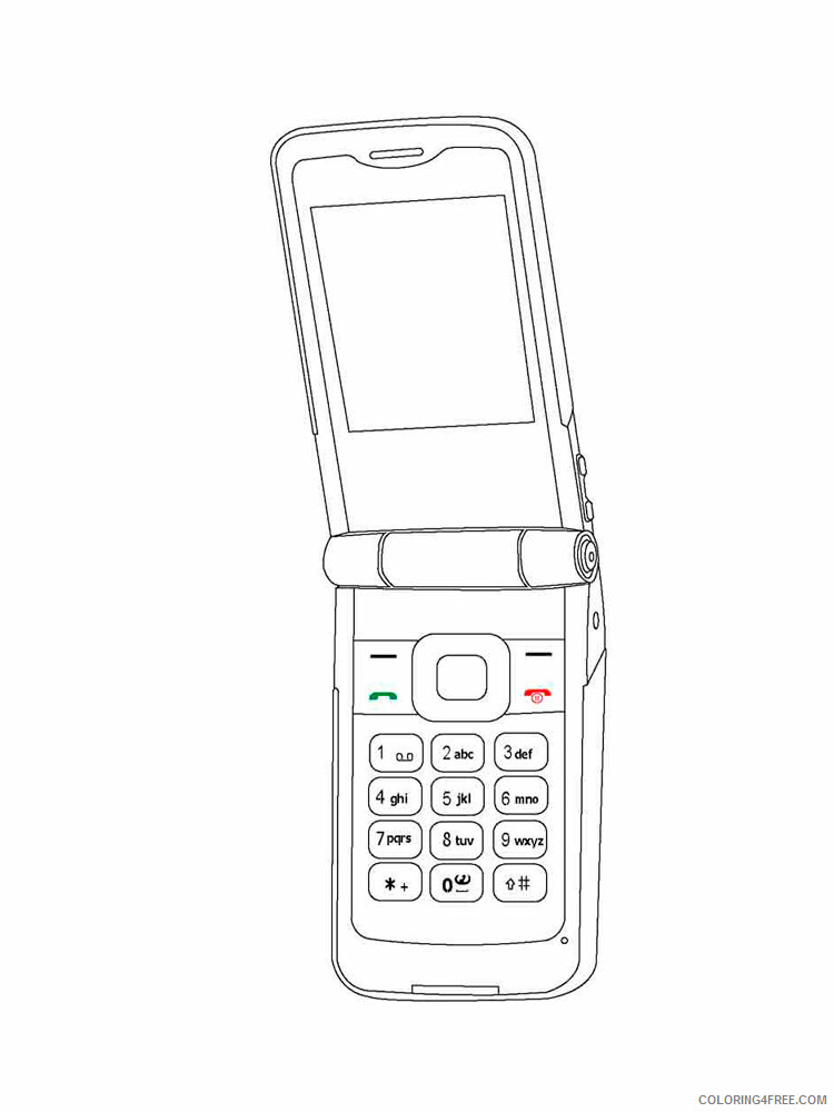 Cell Phone Coloring Pages Cell Phone 12 Printable 2021 1452 Coloring4free