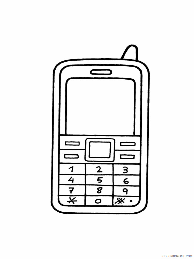 Cell Phone Coloring Pages Cell Phone 14 Printable 2021 1454 Coloring4free