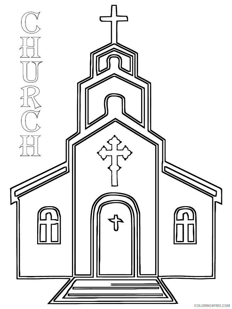 Church Coloring Pages Church 1 Printable 2021 1506 Coloring4free