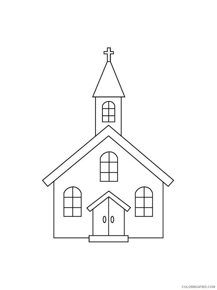 Church Coloring Pages Church 2 Printable 2021 1508 Coloring4free