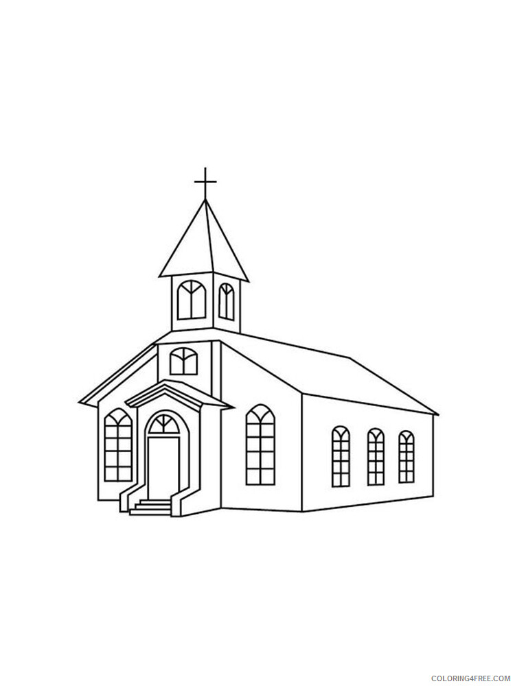Church Coloring Pages Church 7 Printable 2021 1512 Coloring4free