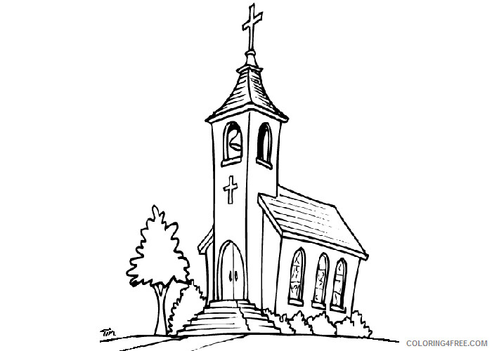 Church Coloring Pages Cristian church Printable 2021 1517 Coloring4free