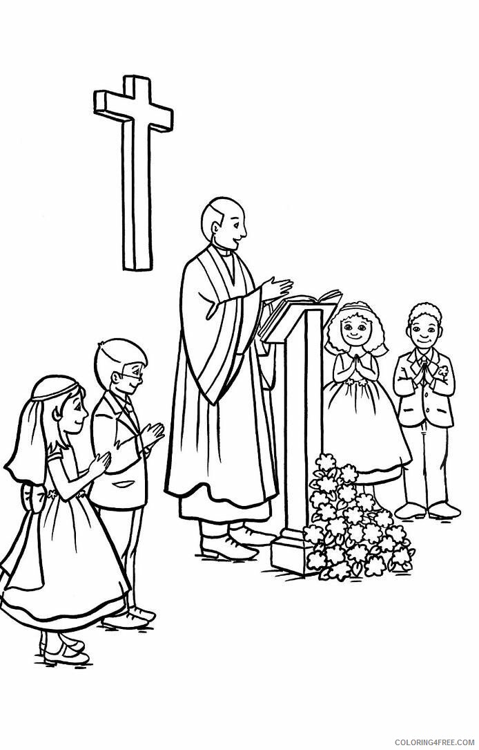 Church Coloring Pages Kids During Church Communion Printable 2021 1519 Coloring4free