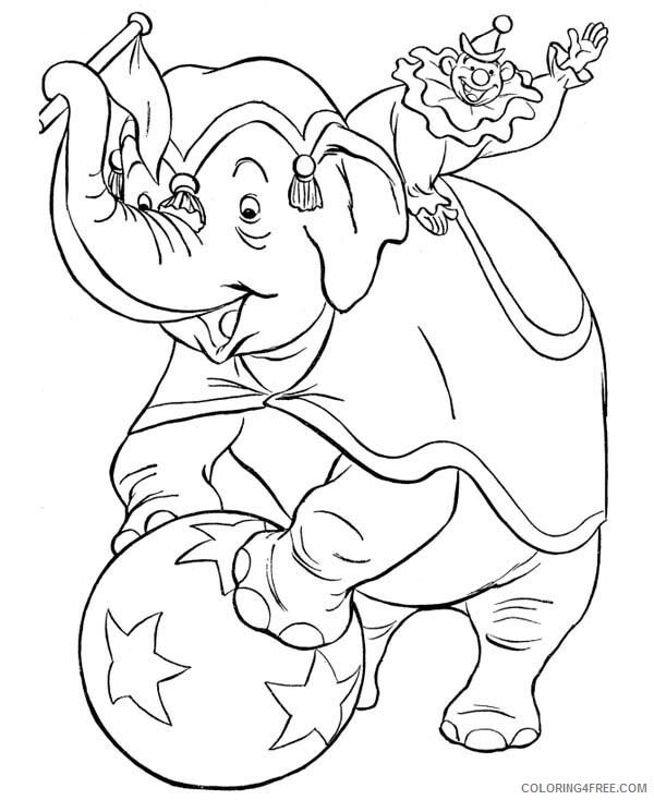 Circus Coloring Pages Circus Elephant and Circus Clowns Printable 2021 1594 Coloring4free