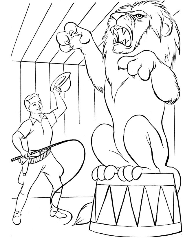 Circus Coloring Pages Circus Lion Printable 2021 1600 Coloring4free