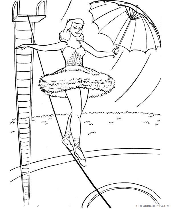 Circus Coloring Pages Girl Walking on a Rope at Circus Show Printable 2021 1609 Coloring4free