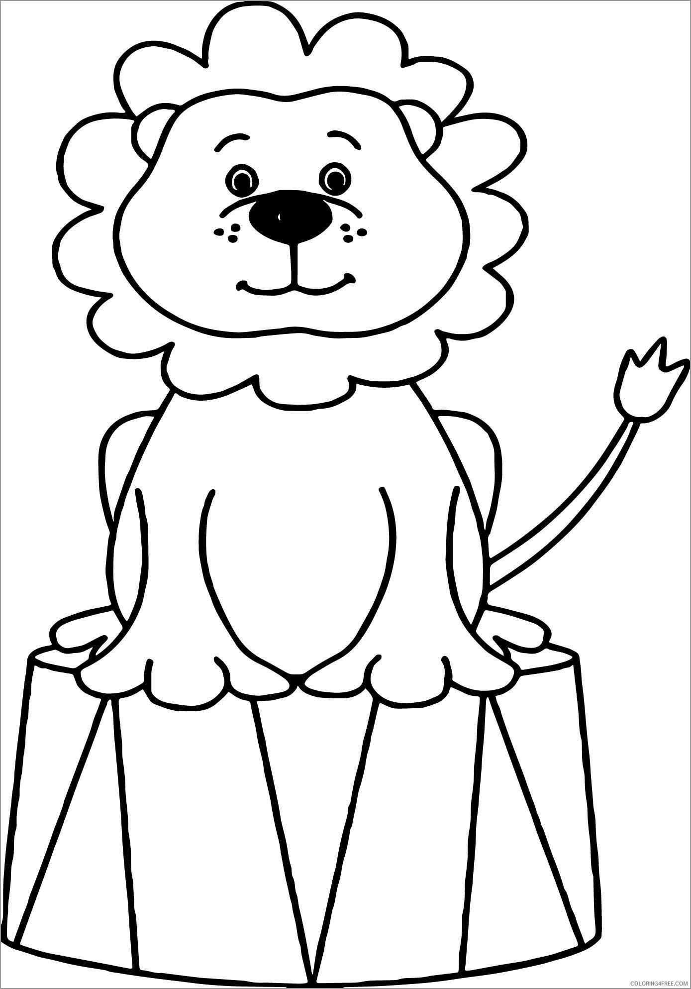 Circus Coloring Pages lion circus animals Printable 2021 1611 Coloring4free